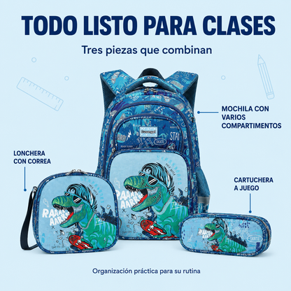 ¡Listos para la Aventura! Mochila Infantil 3 Piezas