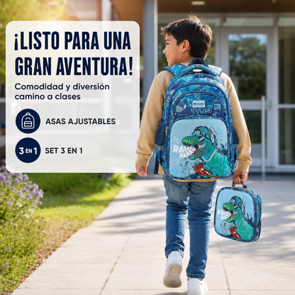 ¡Listos para la Aventura! Mochila Infantil 3 Piezas