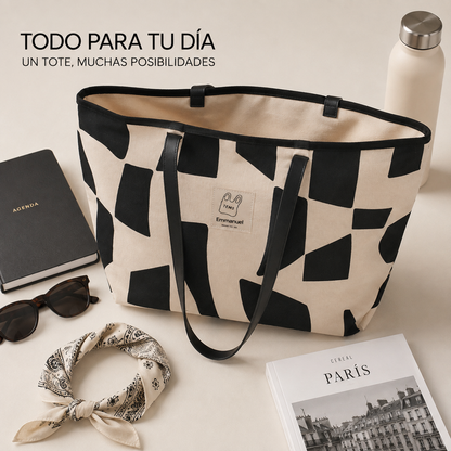 Cartera Elegance – Bolso Blanco y Negro con Broche