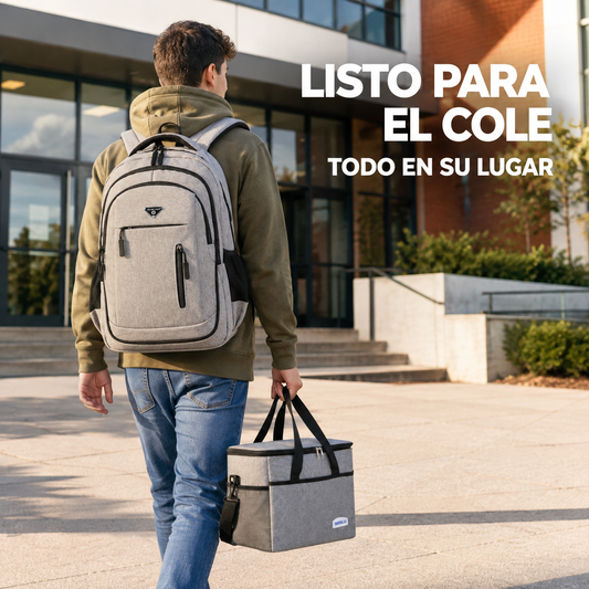 Mochila Urban Grey – Set Mochila con Lonchera