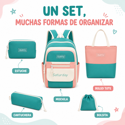 Mochila Estilo Total – Set 5 en 1