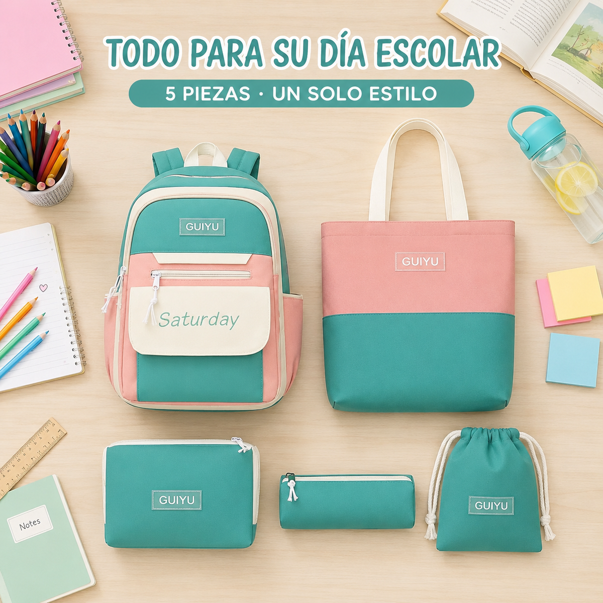 Mochila Estilo Total – Set 5 en 1