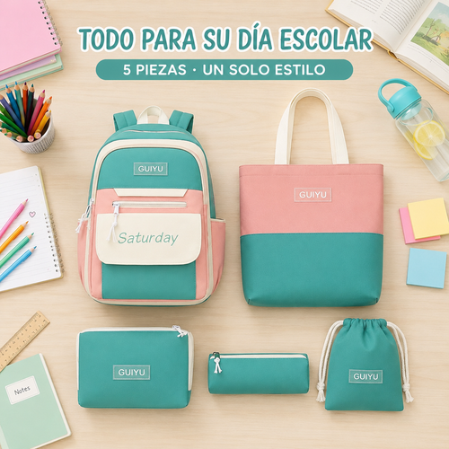 Mochila Estilo Total – Set 5 en 1
