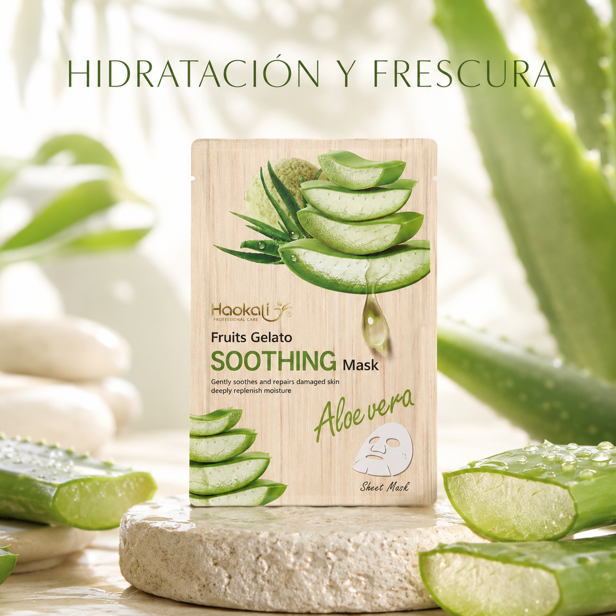 Wokali Glow Mask – Mascarillas Faciales Aloe Vera x10