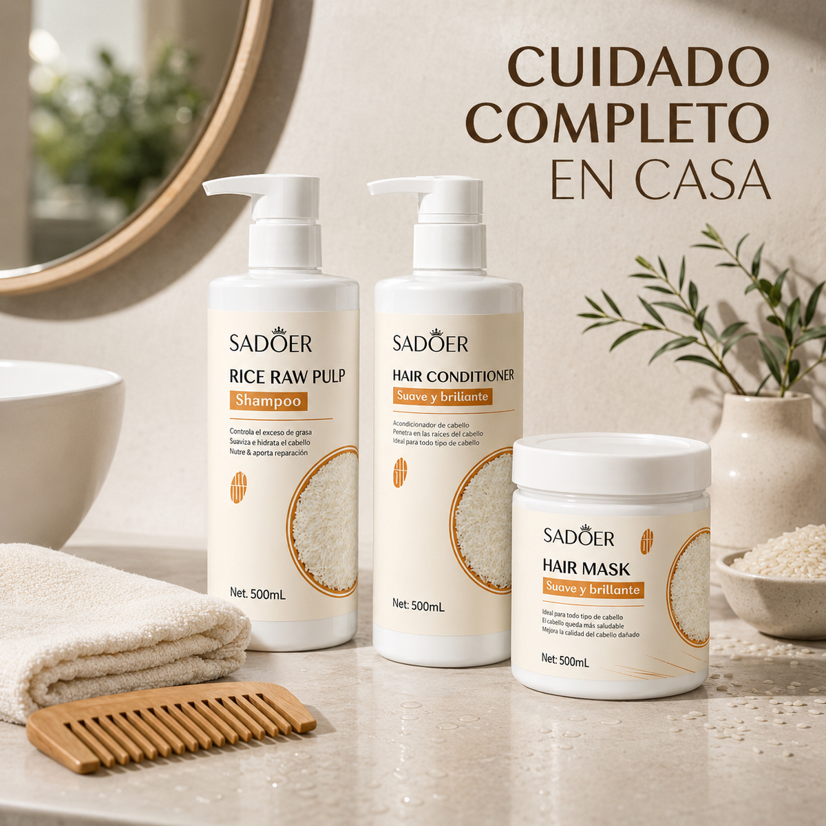 Sadoer Rice Hair – Kit Capilar Nutritivo con Arroz
