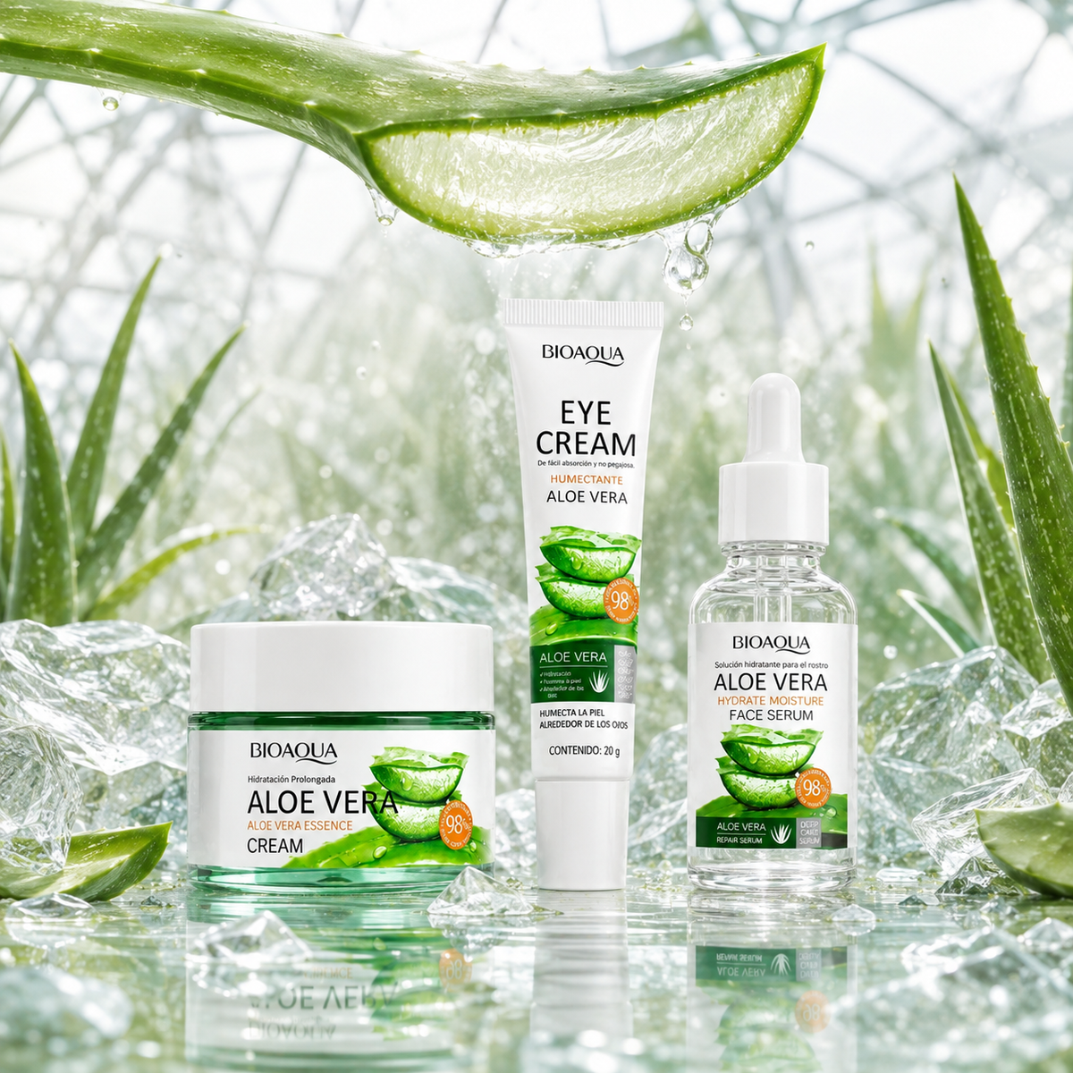 Bioaqua Aloe Glow – Kit Skincare Facial con Aloe Vera