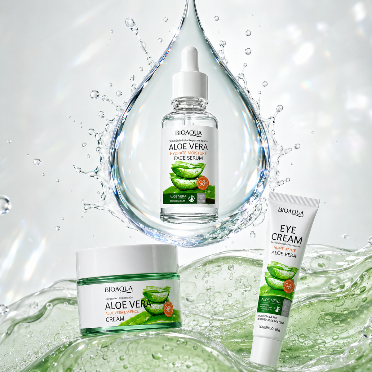 Bioaqua Aloe Glow – Kit Skincare Facial con Aloe Vera