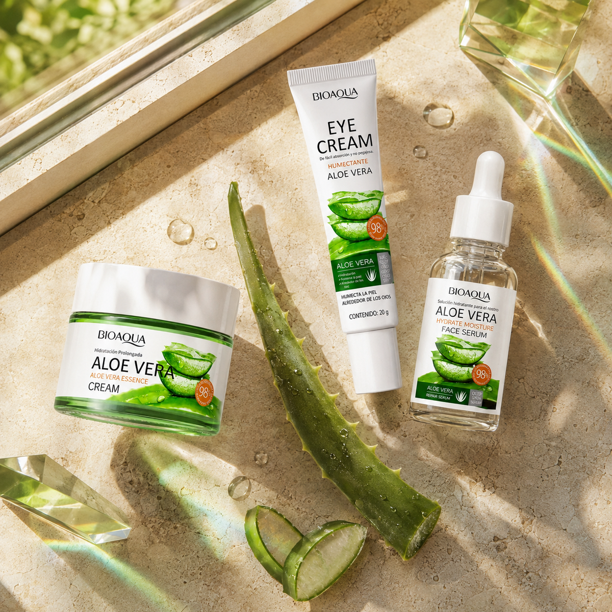 Bioaqua Aloe Glow – Kit Skincare Facial con Aloe Vera
