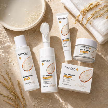Bioaqua Rice Glow – Kit Skincare Facial con Arroz