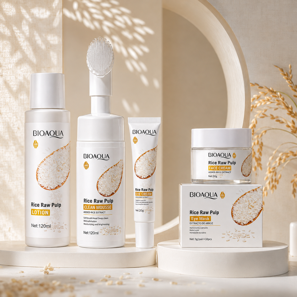 Bioaqua Rice Glow – Kit Skincare Facial con Arroz