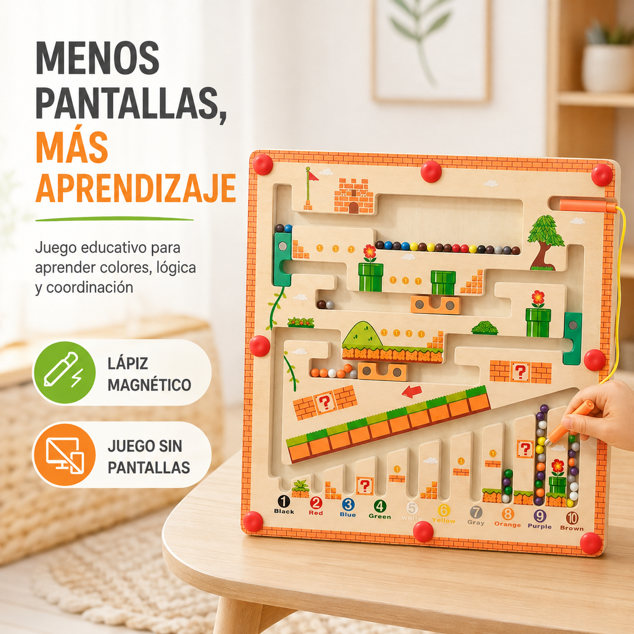 ¡Diversión que Despierta su Mente! Laberinto Magnético para Niños