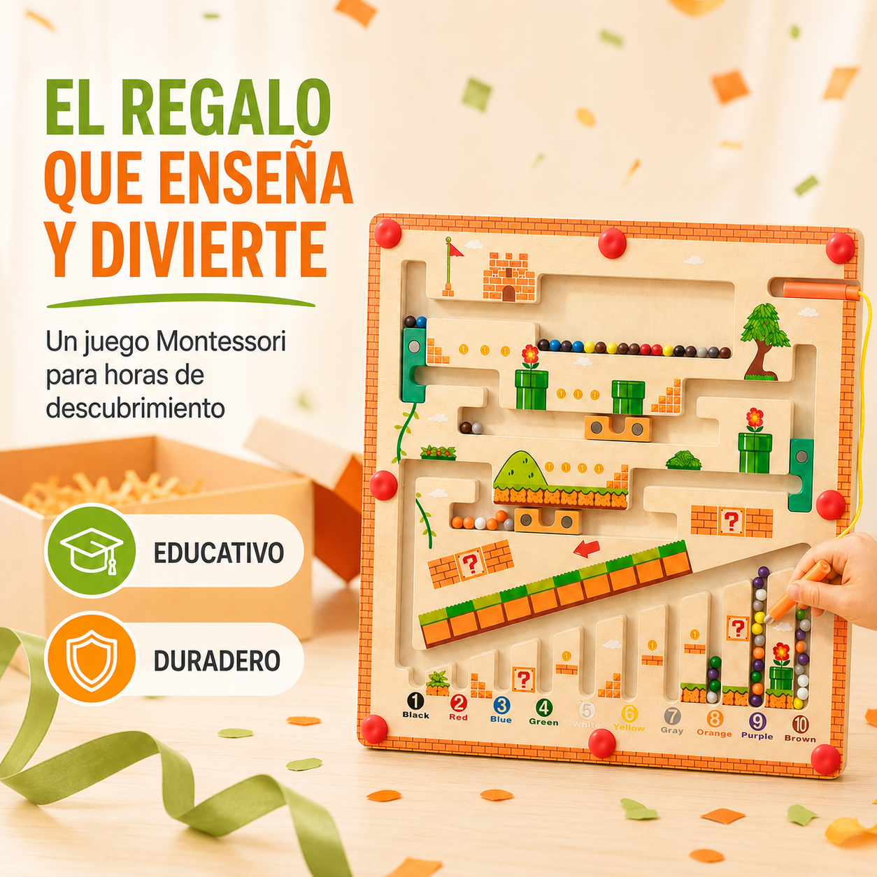 ¡Diversión que Despierta su Mente! Laberinto Magnético para Niños
