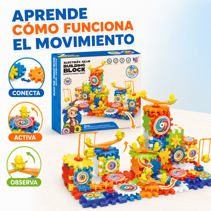 ¡Construye, Gira y Aprende! Juego de Engranajes 166 Piezas