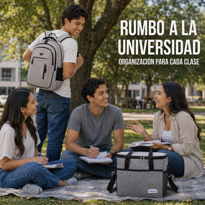 Mochila Urban Grey – Set Mochila con Lonchera