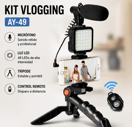 ¡Crea Contenido Como un Pro! Kit de Grabación con Trípode