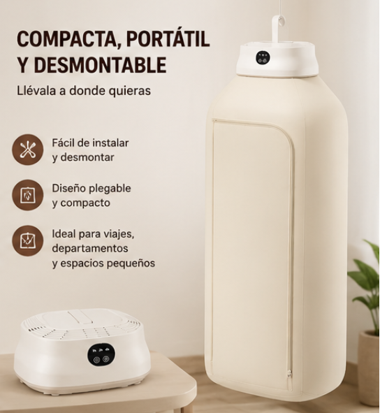 ¡Adiós a la Ropa Húmeda! Secador de Ropa Portátil Rápido y Práctico